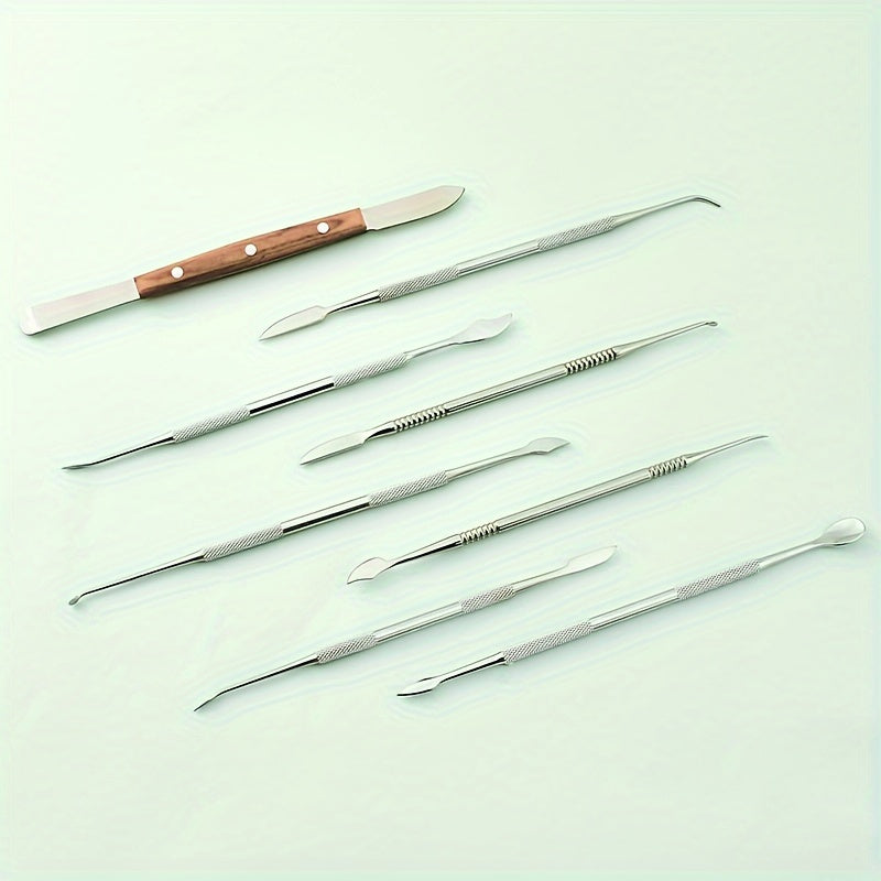 10-Piece Stainless Steel Dental Sculpting Knife Set for Ceramics Wax Jewelry and Oral Care