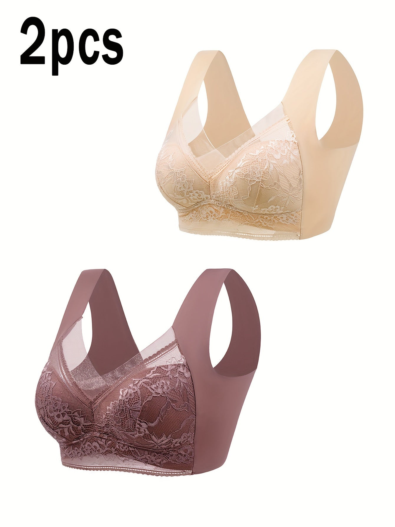 Seamless Lace Tank Bras Full Coverage Comfortable Sexy Lingerie