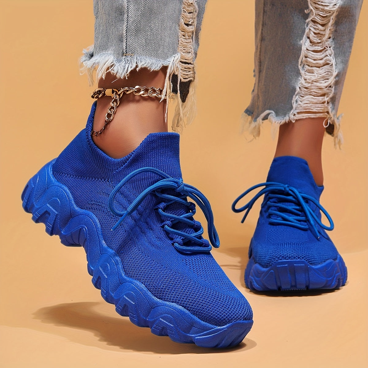 Women’s Breathable Knit Casual Sneakers Black Low-Top Cushioned Shoes