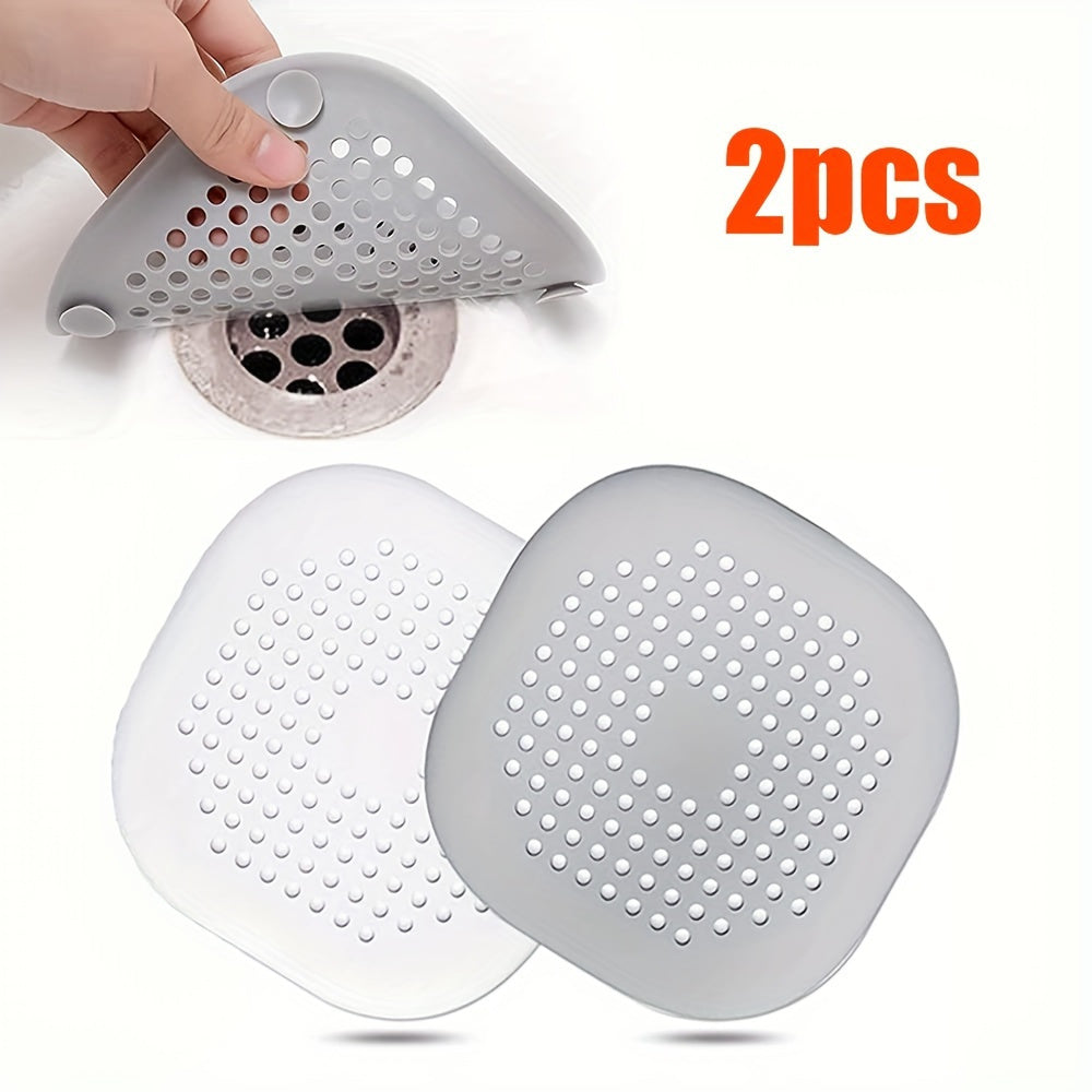 Protectores de drenaje de silicona con ventosas para lavabos de baño y cocina, set de 2