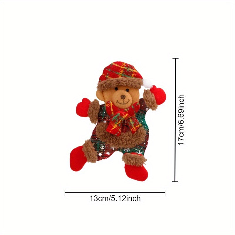 4 ta Rojdestvo Plush O'yinchoq Bezaklar to'plami: Santa, Qor odam, Tovuq, va Ayı. Polyesterdan tayyorlangan va osish bezaklari uchun mos. Quvvat talab qilmaydi va 14 yoshdan oshganlar uchun mos. Bayram, Shukronalik va Yangi yil tantanalari uchun uyda yoki