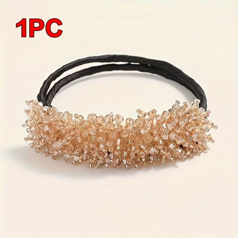 Elastic Crystal Hair Tie for Women Sparkling Rhinestone Decorative Hair Loop Stylish Hair Accessory