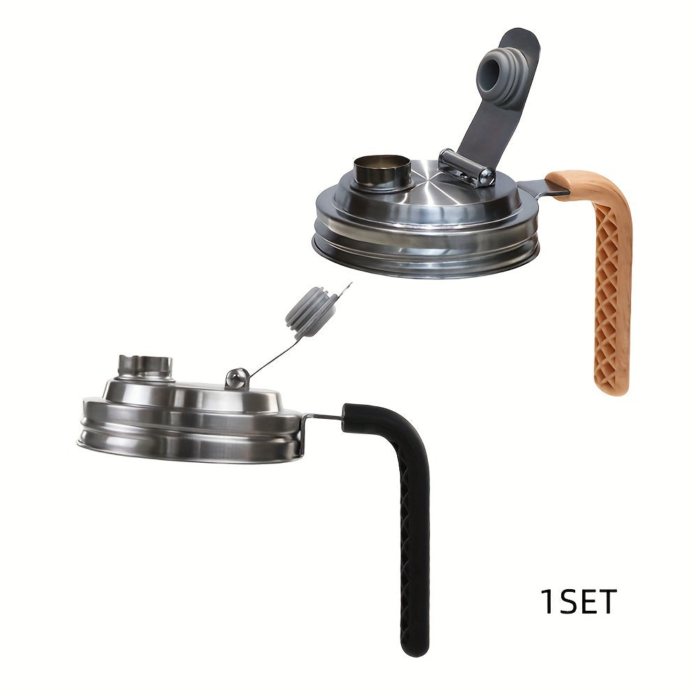 Stainless Steel Mason Jar Lid with Handle for 86mm Canning Jars Kitchen Storage