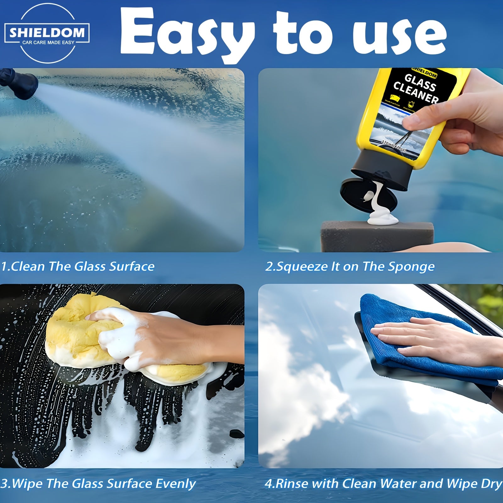 Pasta limpiadora de cristales para parabrisas y espejos, antiniebla, sin marcas, 120ml