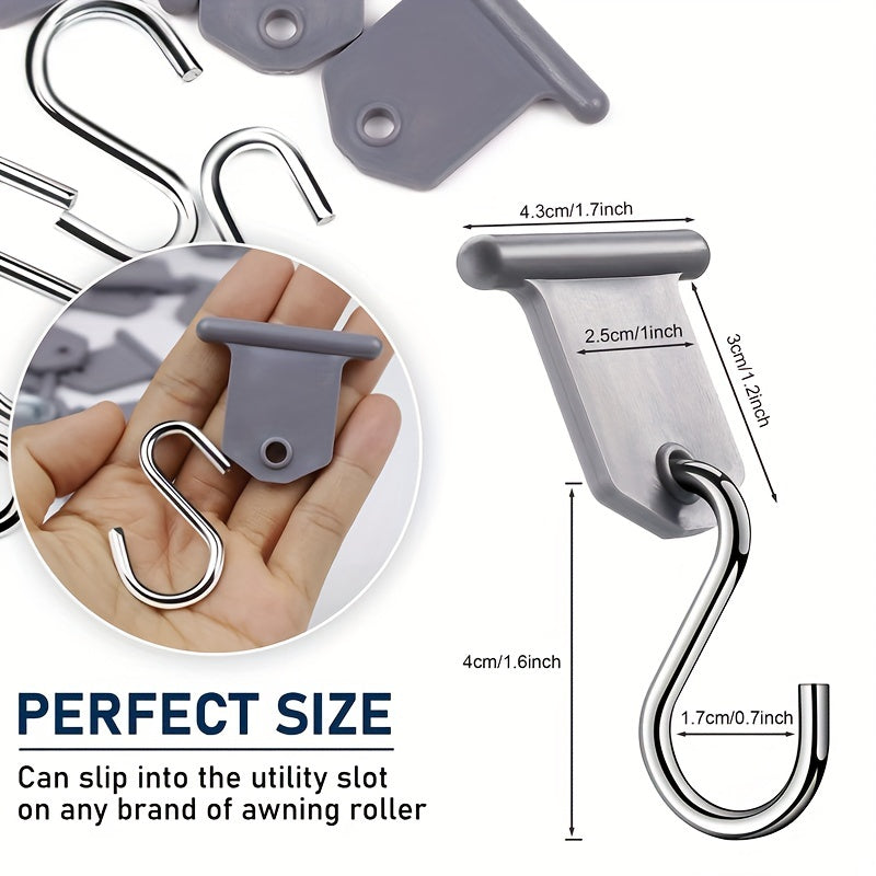 12/24PCS RV Awning Hooks Set Camping Light Hangers S-Shaped Indoor Outdoor