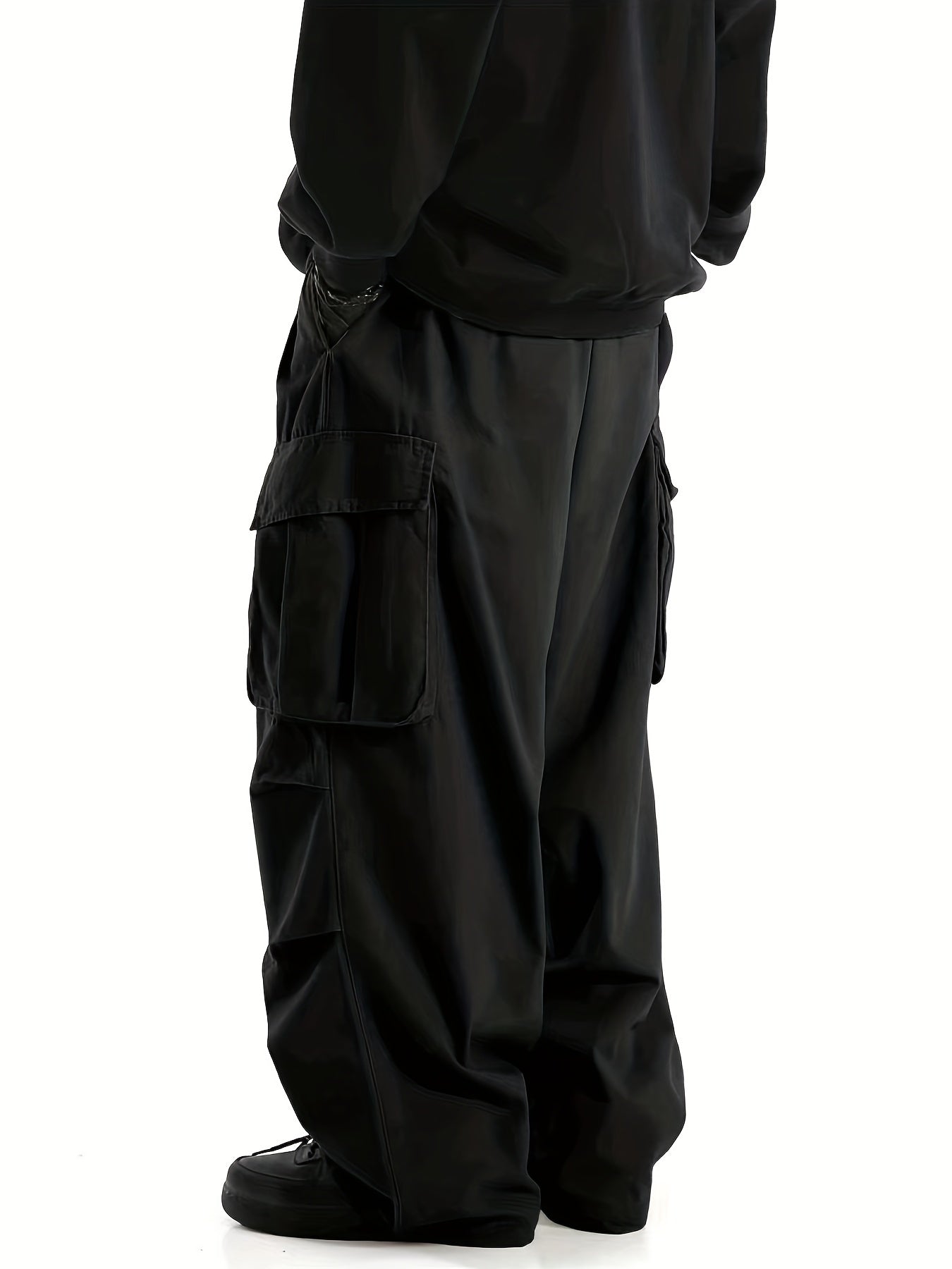 Men's Cargo Pants with Multiple Flap Pockets Loose Fit Casual Outdoor Work Polyester