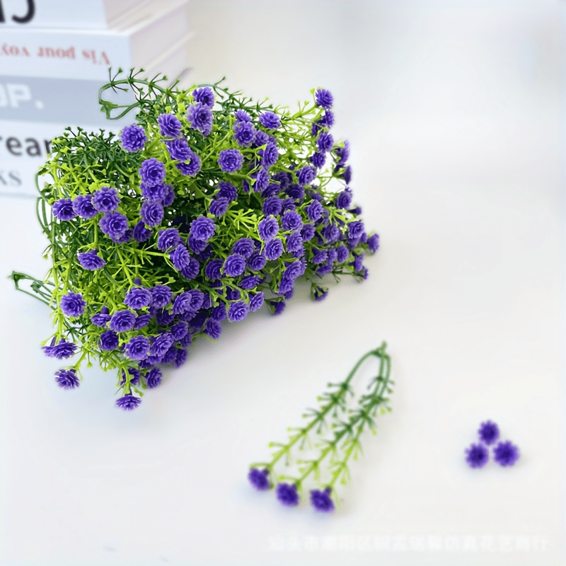 Flores artificiales 50 flores de gypsophila de plástico para decoración, simulando rosas hechas a mano