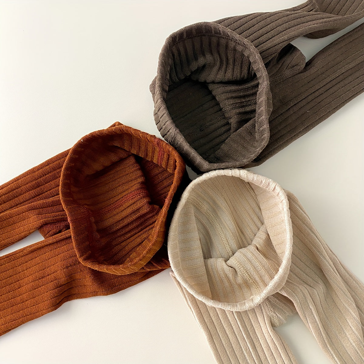 Baby Girls' Knit Leggings 3-Pack Polyester Spandex All-Season Toddler Tights