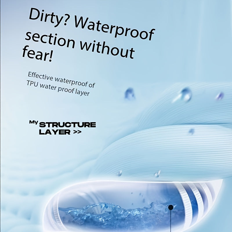 Набор из 2 светло-голубых стеганых наволочек для путешествий, кемпинга, с конвертным закрытием, легкий уход, без выцветания, наполнитель из полиэфирных волокон