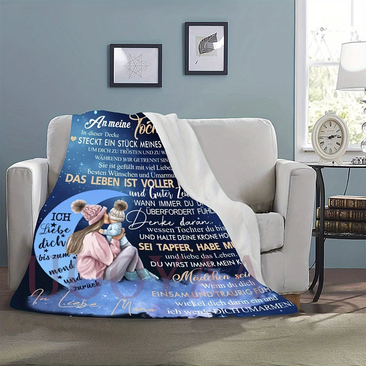 Flannel Blanket for Women with Envelope Design Soft Warm Gift for Daughter