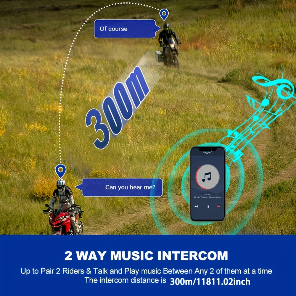 Ikki-in-bir mototsikl kask mikrofonu ikki kanalli aloqa uchun