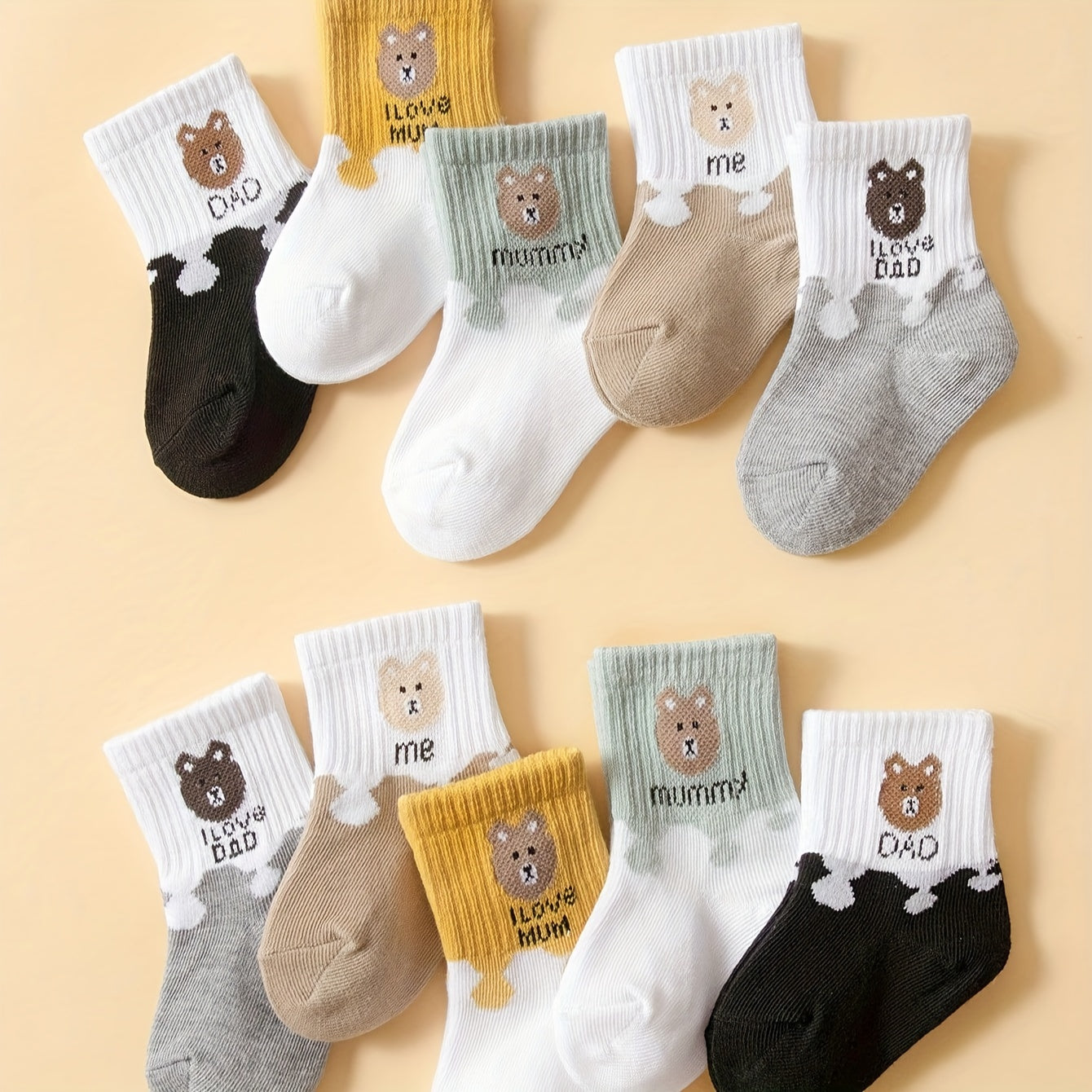 Baby Socks 10 Pairs for Infants All-Season Knit Animal Pattern Knee-Length