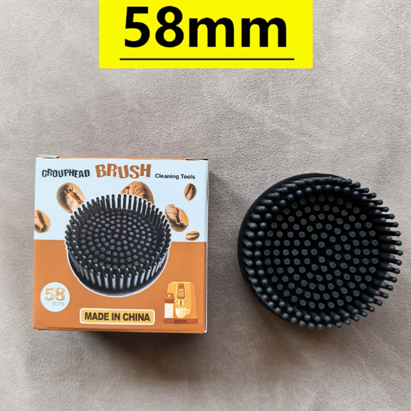 Circular Punch Head Silicone Coffee Machine Cleaning Brush Longer Handle Kitchen Utensil