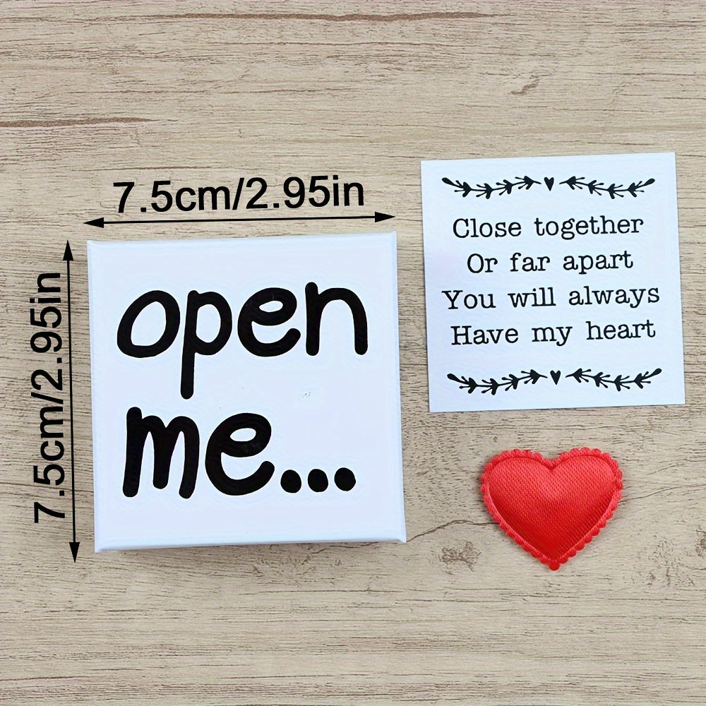 Long Distance Relationship Gift for Boyfriend or Girlfriend Romantic Love Note with Red Heart Cotton