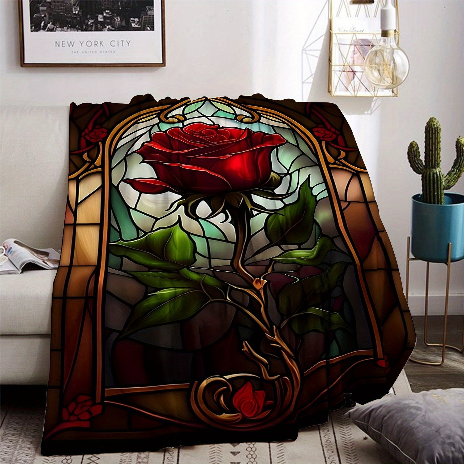 Red Flannel Fleece Throw Blanket for Sofa Bed Couch All-Season Warm Gift