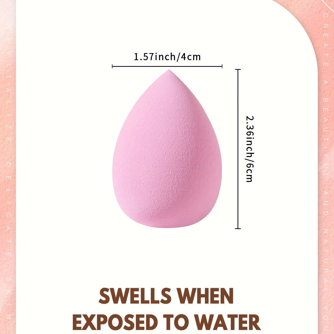 Kit de esponjas de maquillaje rosa de 4 piezas, esponjas en forma de gota de agua para líquidos y polvos