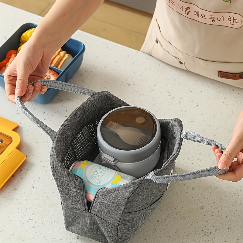 3-Piece Large Capacity Oxford Cloth Storage Bags for Lunch and Organizer in Bright Pink Grey Blue Green