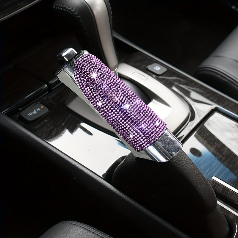 Car Handbrake Cover Crystal Rhinestone Decor for Vehicle Interior