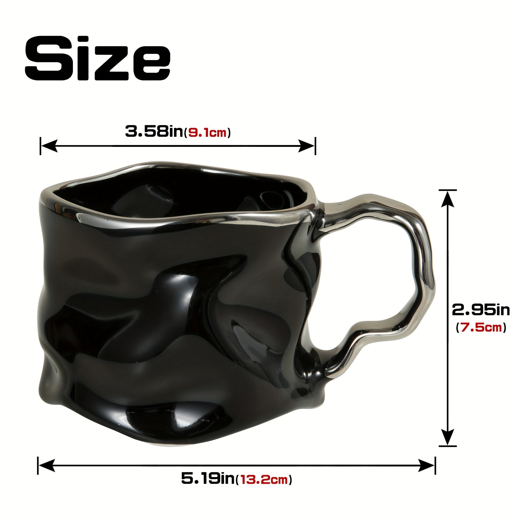 Creative Crinkled Ceramic Mug 12oz Coffee Cup with Unique Texture