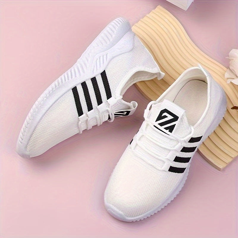 Unisex Low Top Sneakers Fabric Upper Lace-Up PVC Sole Athletic Casual Shoes