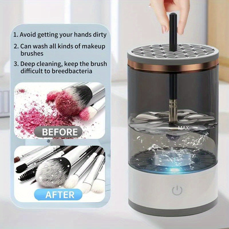 USB Powered Makeup Brush Cleaner Automatic Electric Cleaning Device Made of ABS Material