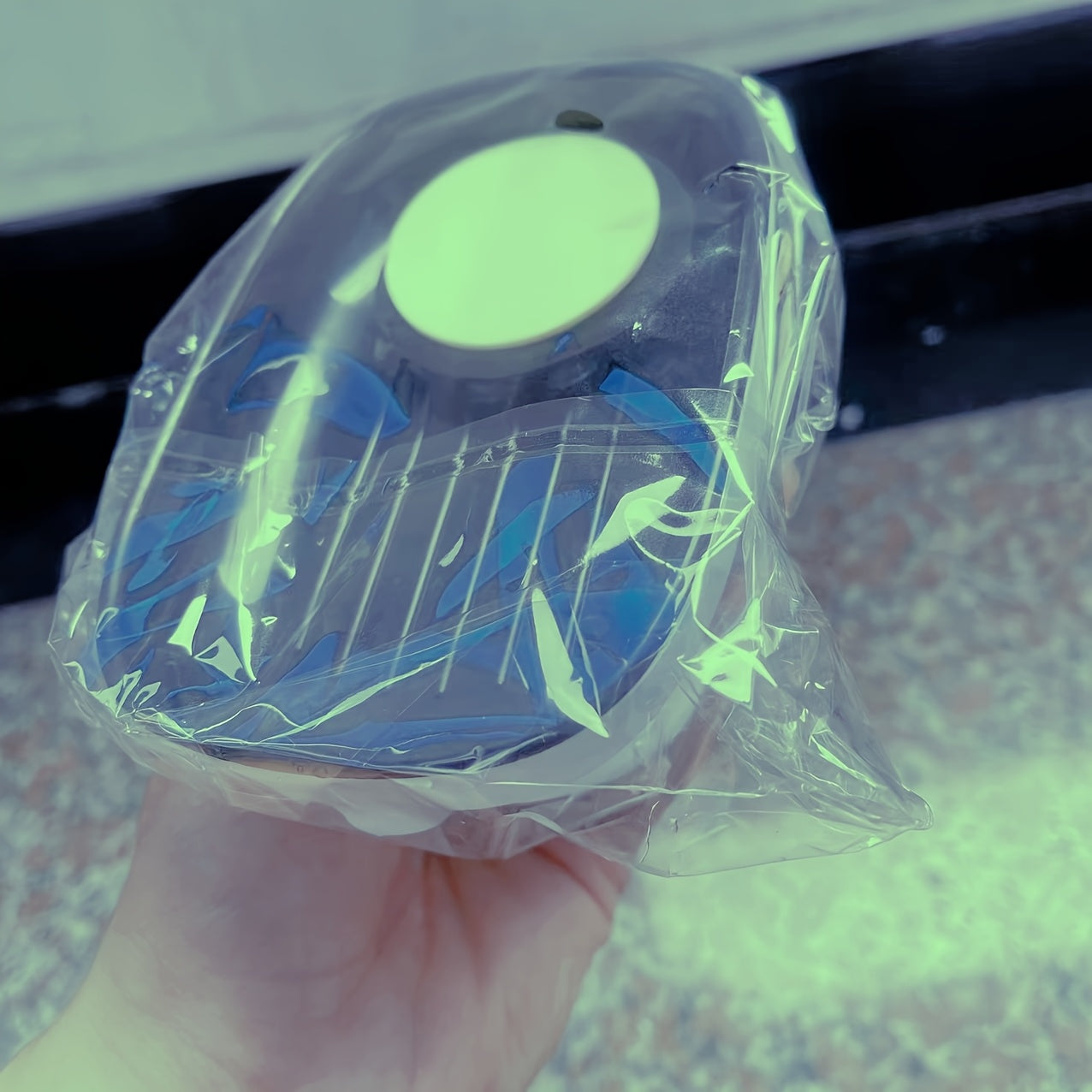 Oval Plastic Soap Dish with Drainage Blue and White Bathroom Organizer