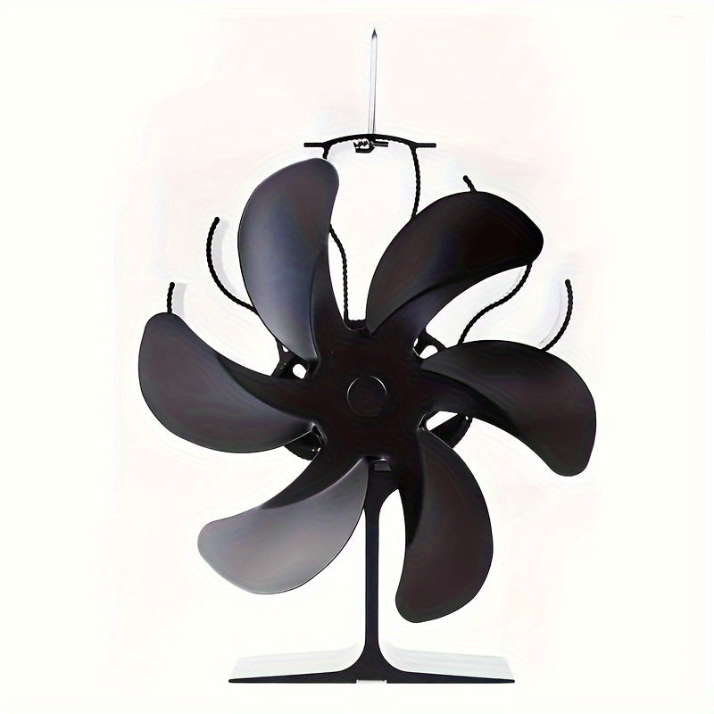 Quiet 6-Blade Stove Fan for Wood Burning Fireplaces Heat Powered