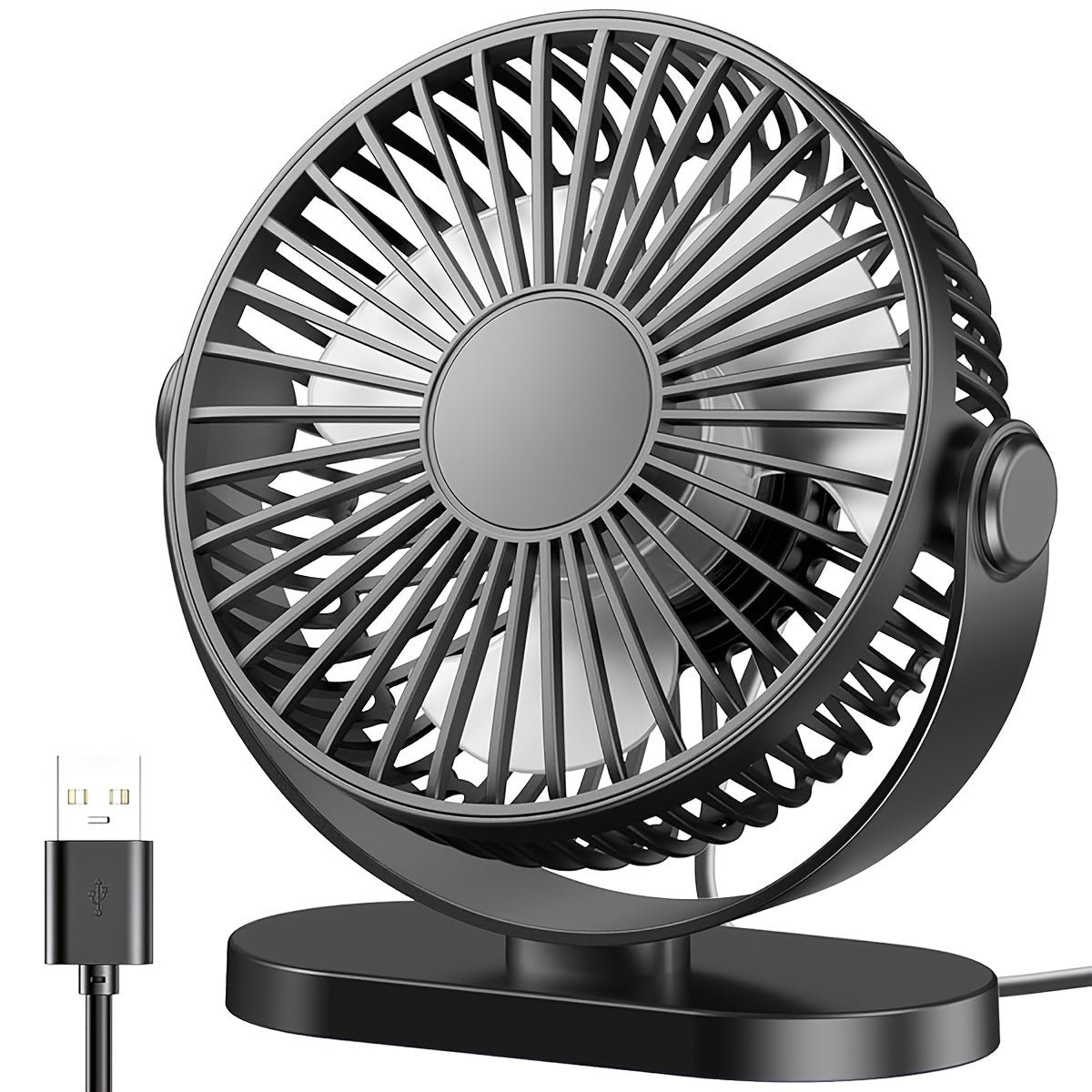 Mini Personal Fan Portable USB Desk Fan with 3 Speeds and 360° Rotation