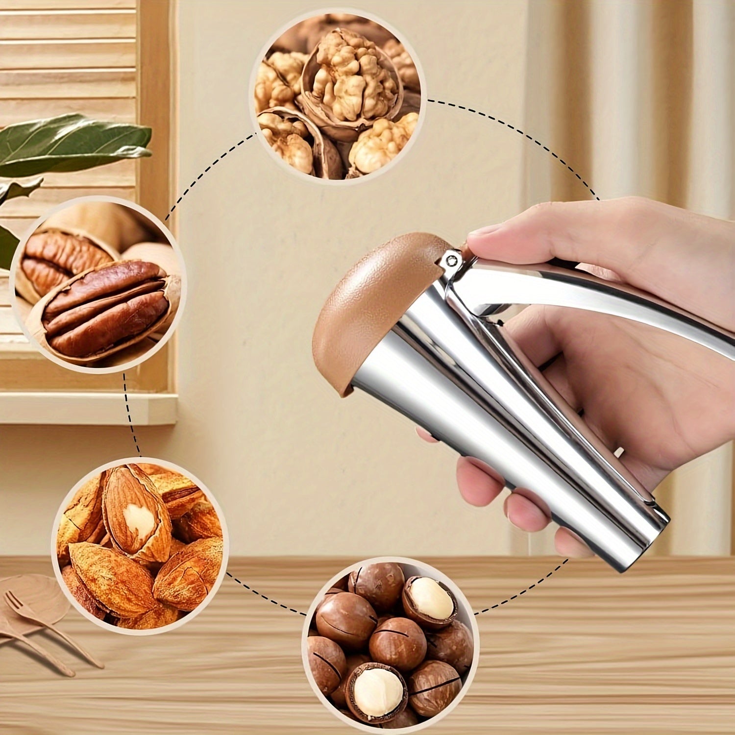 Sturdy Nutcracker Tool for Cracking Walnuts and Pecans, Easy to Handle Kitchen Utensil