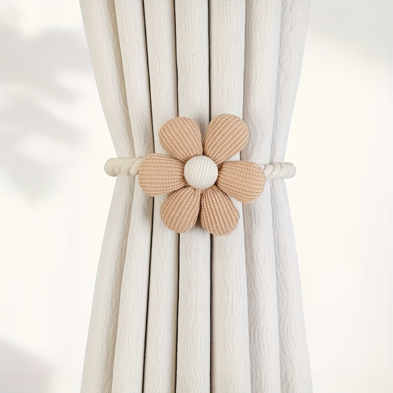 Magnetic Curtain Buckle Set for Bedroom Living Room Small Flower Design