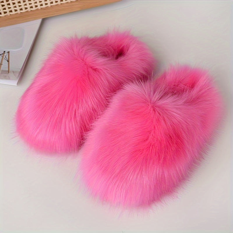 Ayollar uchun mo'rt faux mo'rtli shlyapka bilan qalin shlyapa, yumshoq tag, qulay qishli mo'rtli poyabzal