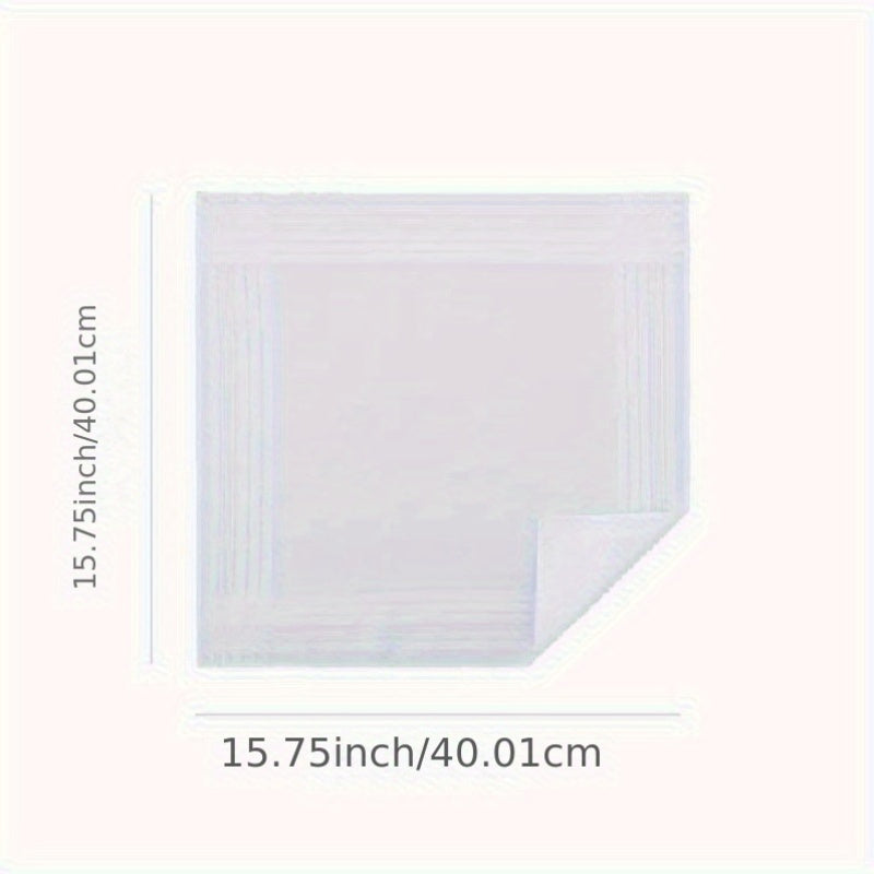 White Cotton Handkerchiefs Pack of 6 or 12 40cm Square Woven Hankies for Men and Women
