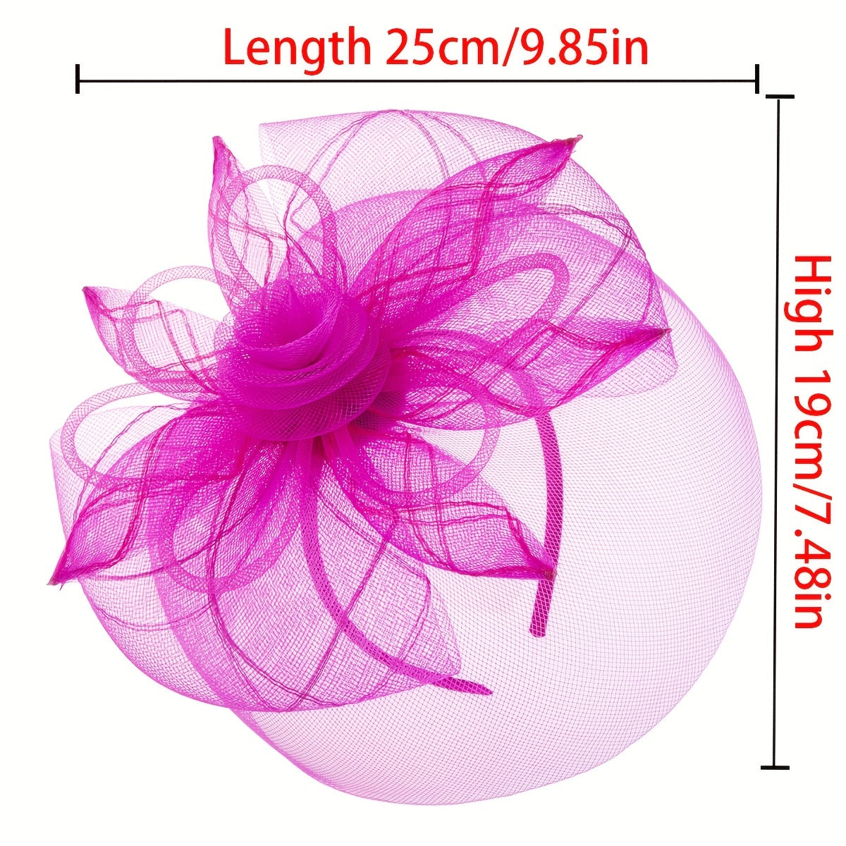 Women's Flower Mesh Feather Fascinator Headband for Weddings, Parties, and Horse Racing