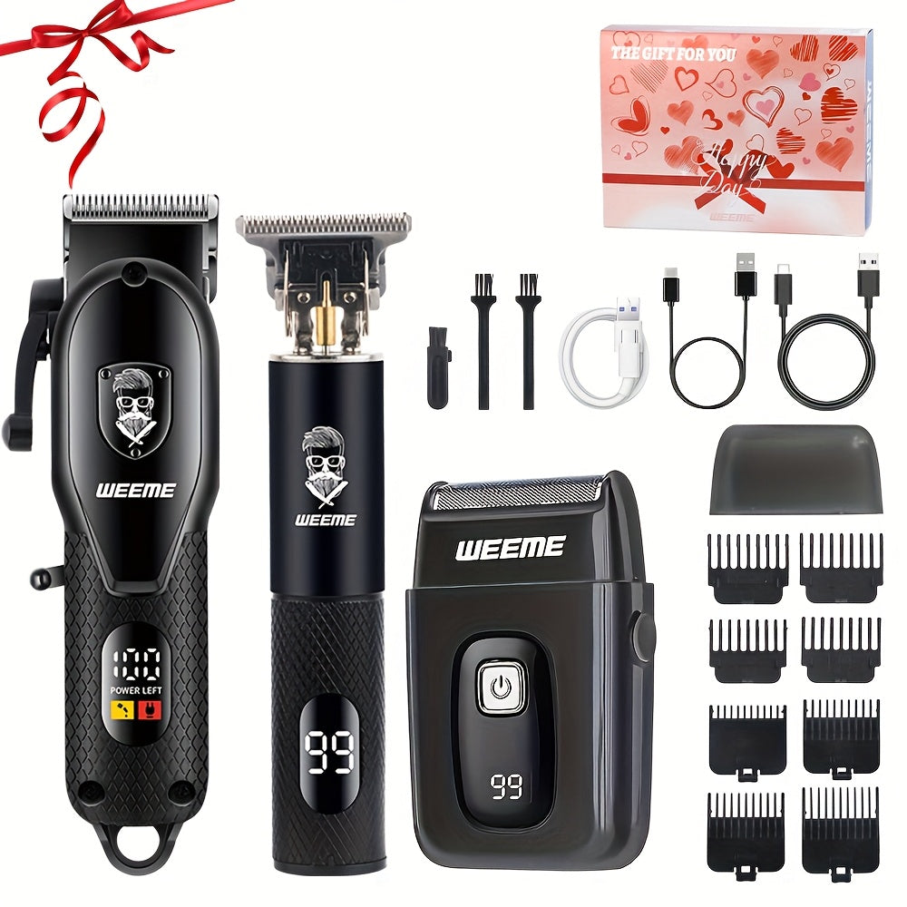 Limited Edition Gift Set Electric Hair Clipper T-shaped Trimmer Razor USB Charging