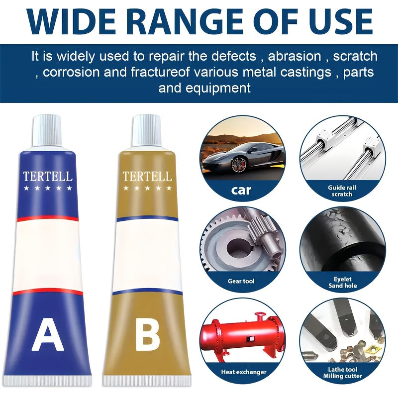 Metallni biriktirish uchun sehrli ta'mirlash yopishtiruvchi, issiqqa chidamli, toksik bo'lmagan, suv o'tkazmaydigan, 20ml-100ml o'lchamlarida mavjud.