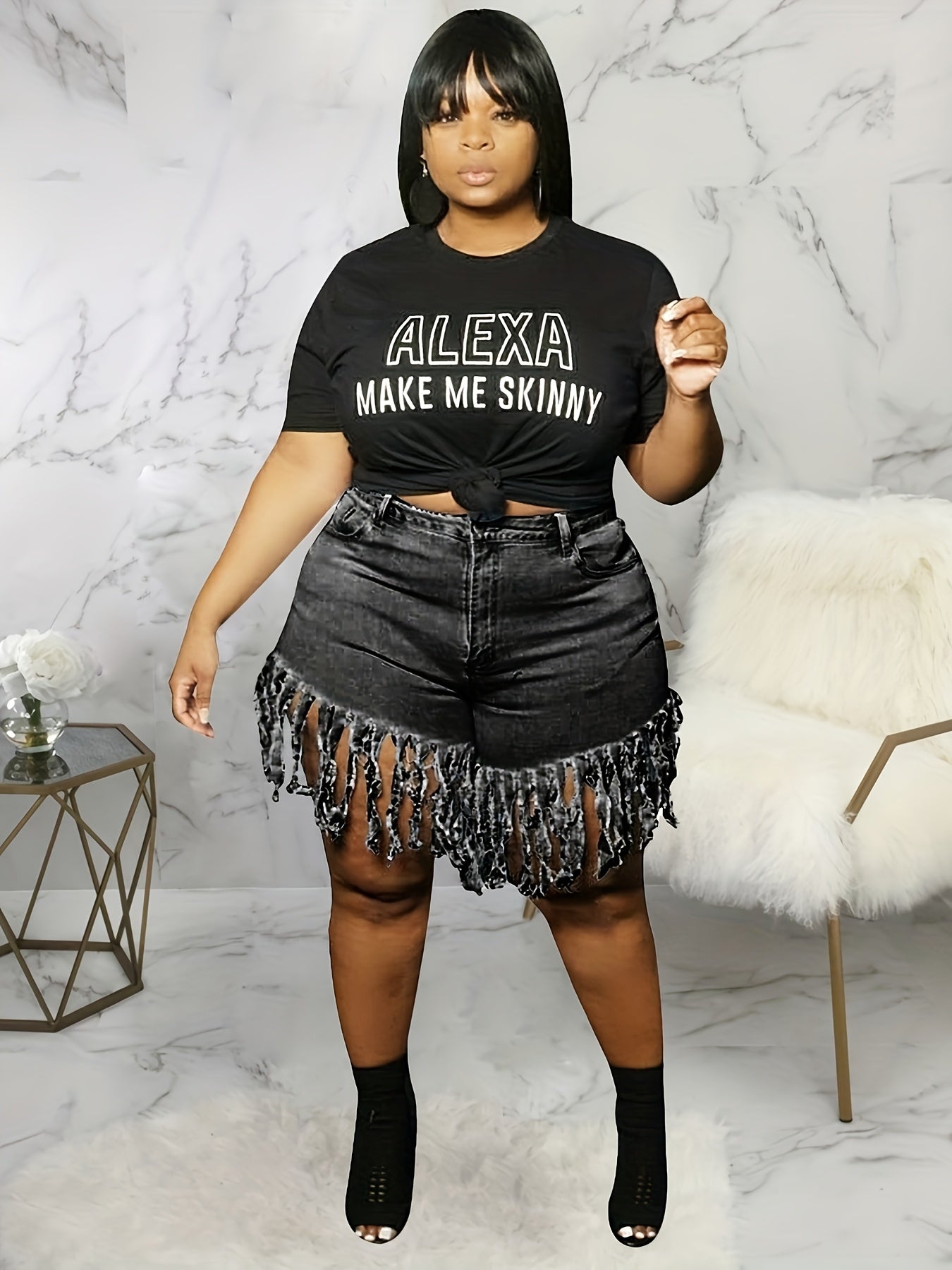 Women’s Stretchy Hip-Hugging Fringe Panties Large Size Washable Straight Leg