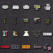Set of 20 Science Enamel Pins Beakers Gene Chains Elements Lab Brooches for Hats Backpacks