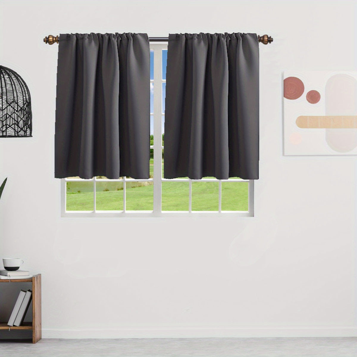 Silvery Rod Curtain for Heat Insulation and Blackout, Room Darkening, 1 Piece