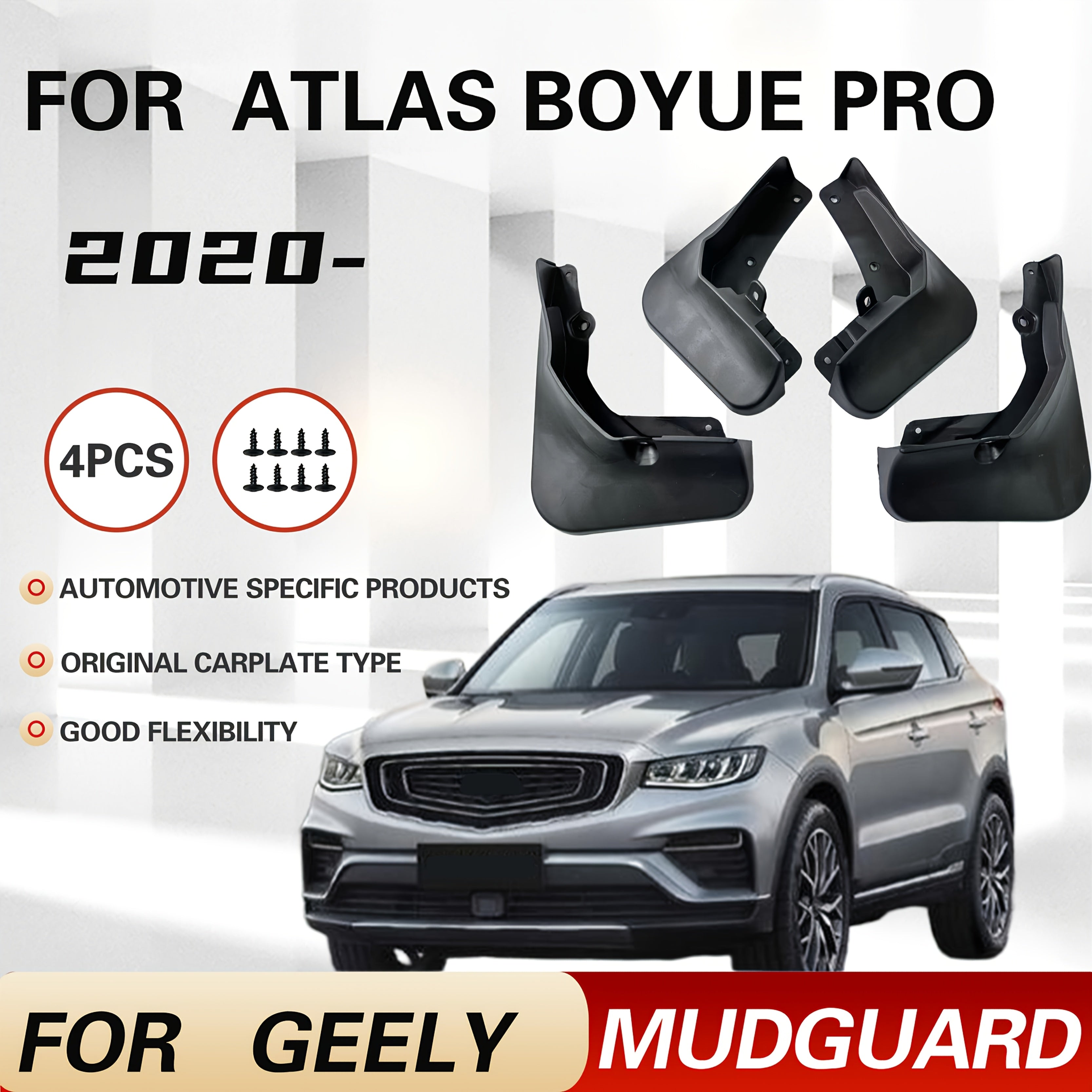 Juego de 4 protectores de barro para coche, guardabarros delanteros y traseros de plástico para sedán