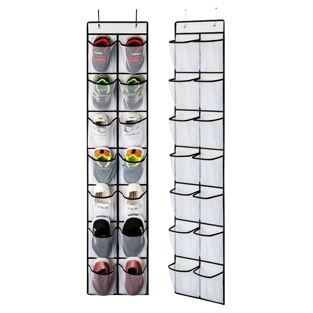 Organizador de zapatos de malla expandible con 12 compartimentos para zapatos y accesorios