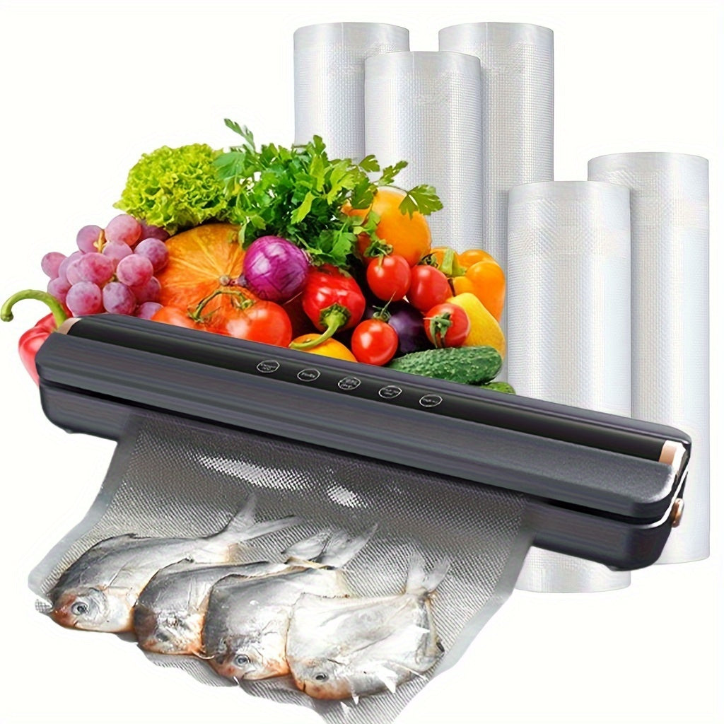 Automatic food vacuum sealer with USB rechargeable lithium battery for freshness preservation