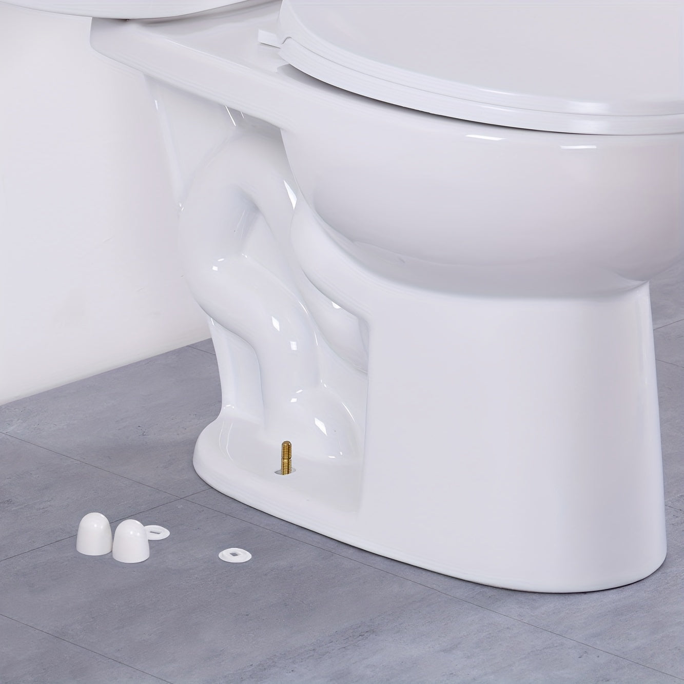 2-chi qism oq tualet bolt qopqog'i plastik oson o'rnatiladigan yuvinishlar