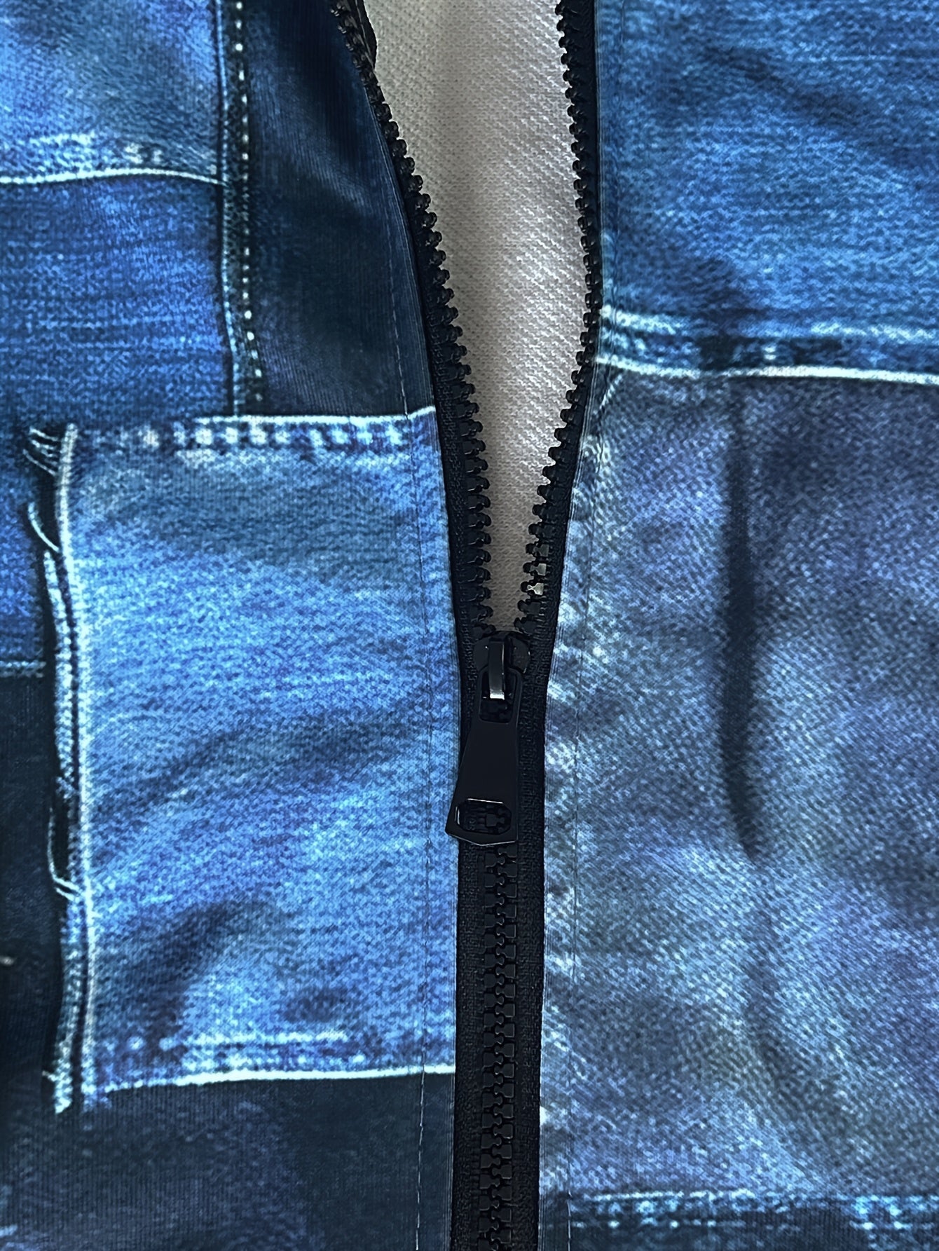 Cardigan con capucha y cierre de cremallera de talla grande con estampado de punto de poliéster para todas las estaciones