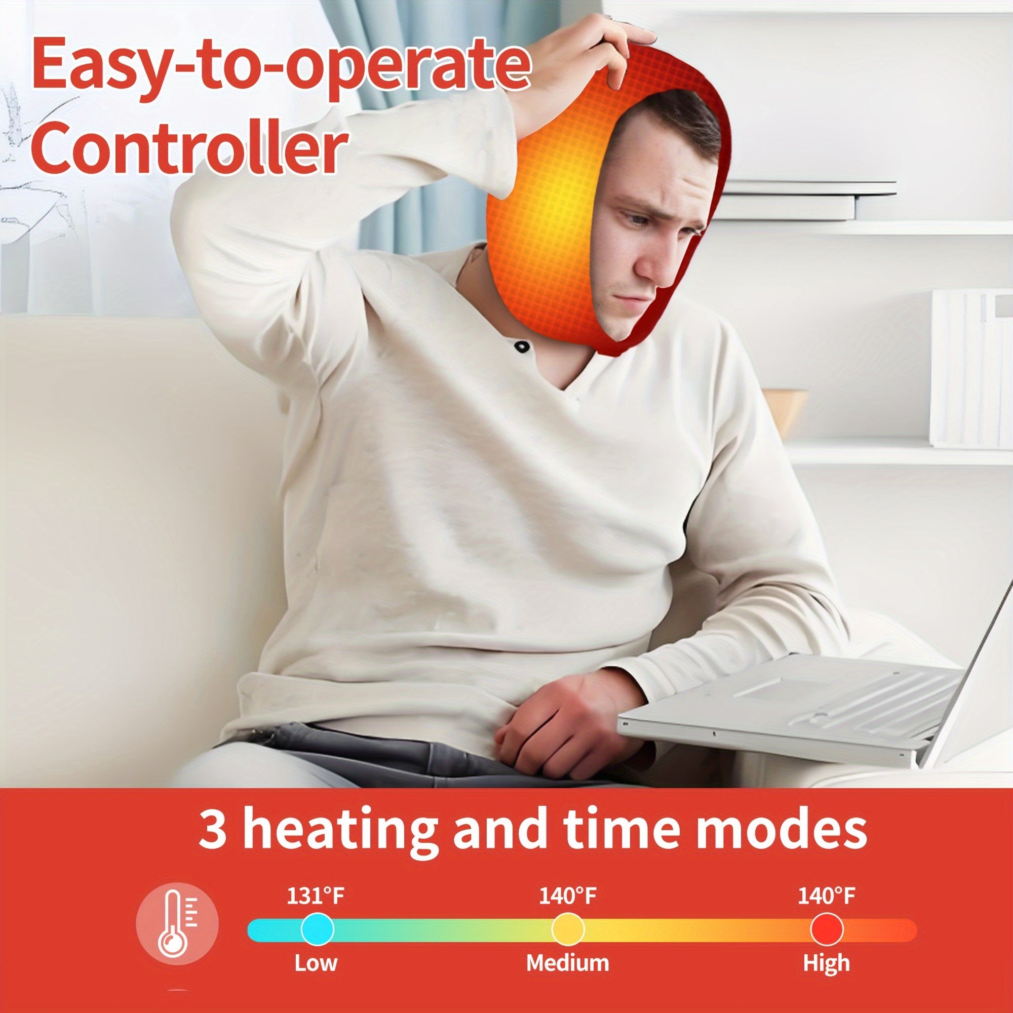 Facial Heating Pad for TMJ with 3 Temperature and Time Settings Electric USB Powered