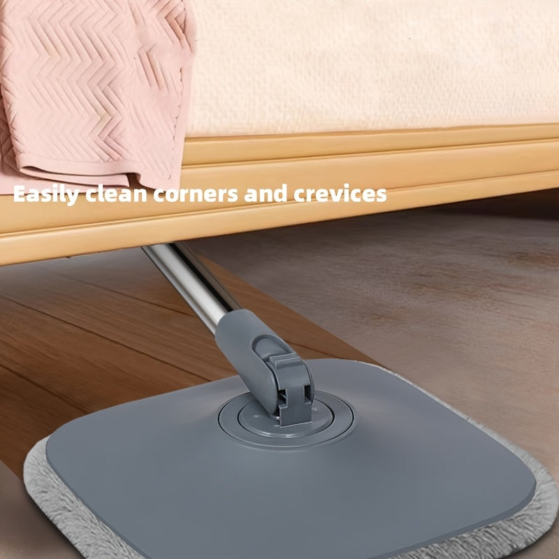 Hands-Free Mop and Bucket Kit with Reusable Pads for Hardwood and Tile Floors