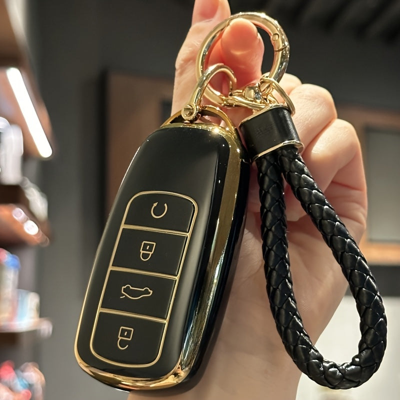 Car Key Fob Cover TPU Remote Case with Keychain for SUV Compact Car