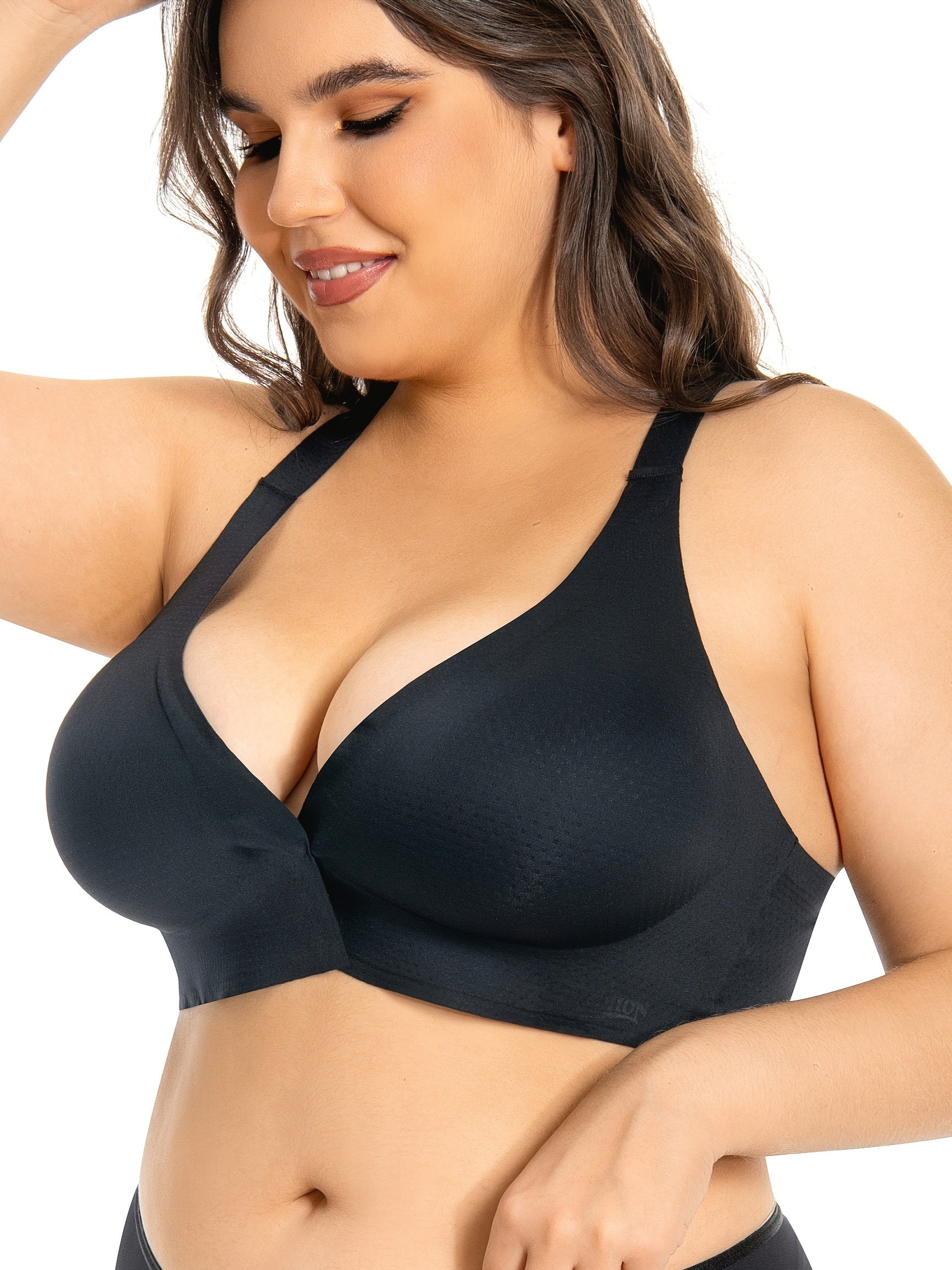 Plus o'lchamli to'liq rangli, simsiz sport brasi, olib tashlanadigan sim bilan