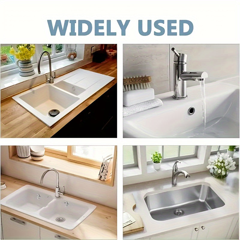 4-Pack Chrome Plastic Sink Overflow Cover Rings for Kitchen Bathroom