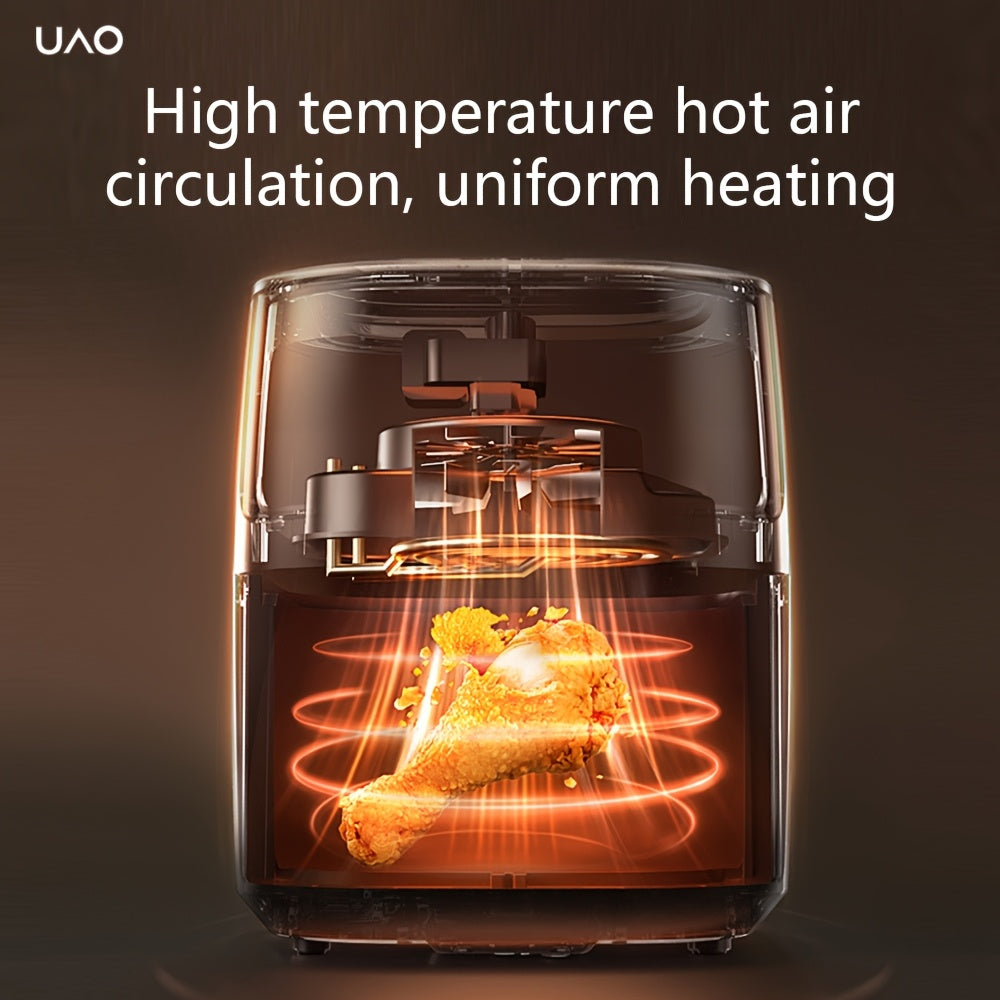 Freidora de aire de gran capacidad con funciones multifuncionales, cocina sin aceite, bajo contenido de grasa, base antideslizante segura, 1400W