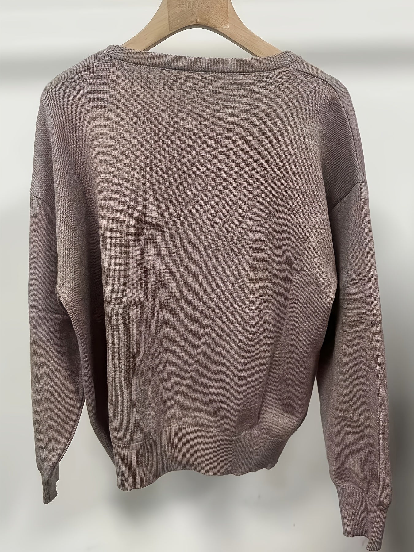 Plus Size Women's V-Neck Long Sleeve Top Tummy Control Casual Pullover